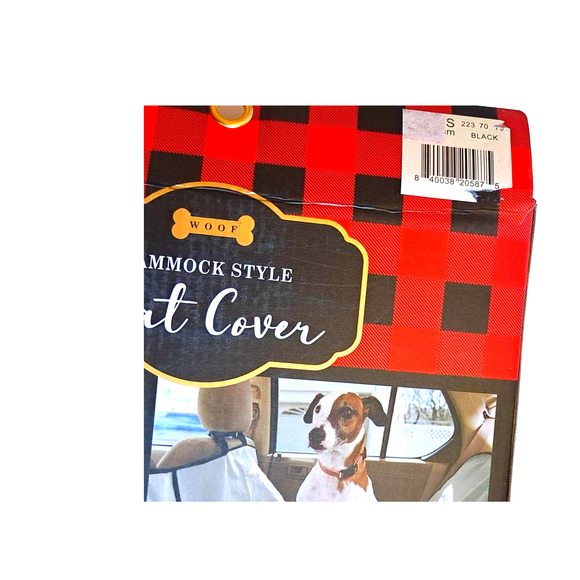 WOOF hammock style pet seat cover NEW IN Box BLACK Universal Fit - Picture 10 of 10